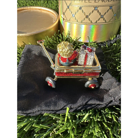 ⭐️Estee Lauder Solid Perfume Compact “Little Red Wagon” MIB Pleasur⭐️