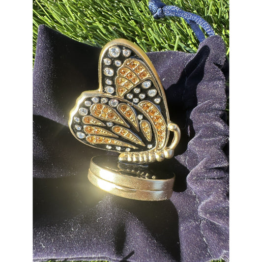 ⭐️Estee Lauder Bejeweled Butterfly 2007 Solid Perfume Compact Beautiful⭐️