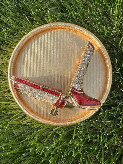 Estée Lauder Cowboy Boot Solid Perfume Compact Trinket with Spinning Spur