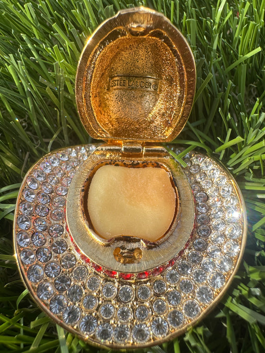 Estée Lauder Dazzling Gold Cowboy Hat Solid Perfume Compact with Red Crystal Star
