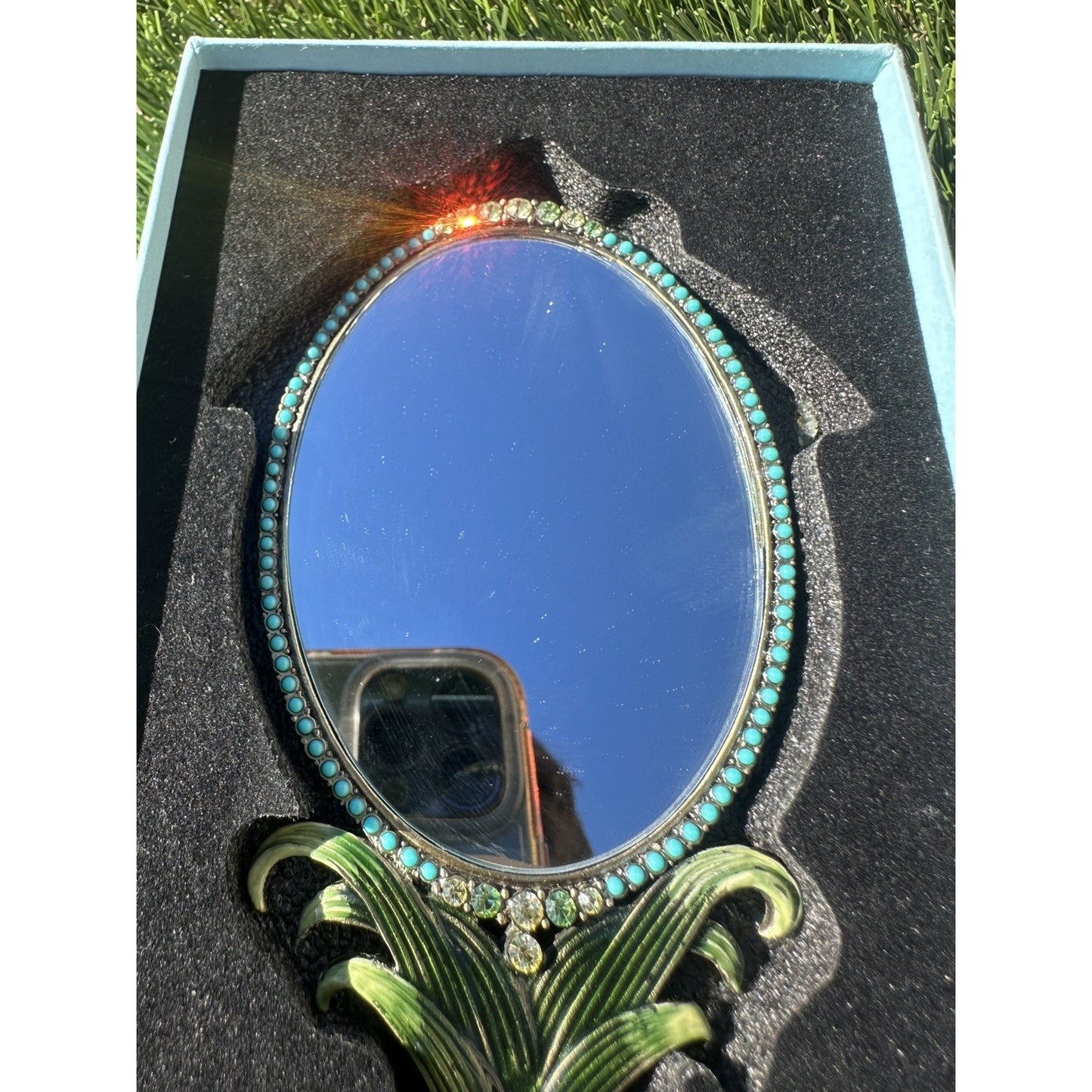 ⭐️ Two's Company Mandalay Austrian Crystal Hand Mirror⭐️