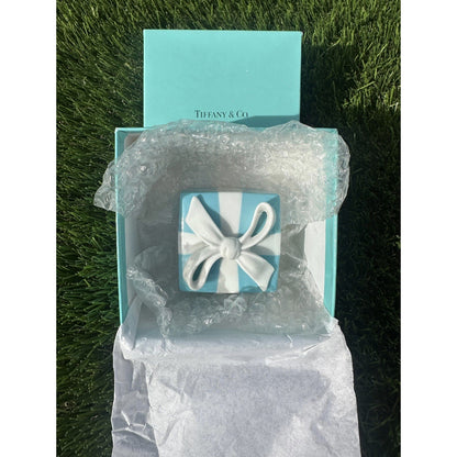 2" Small Tiffany Blue Gift Box White Porcelain Bone China Trinket Jewelry