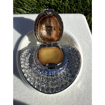 Estee Lauder 'Cowboy Hat' Silver Solid Perfume Compact