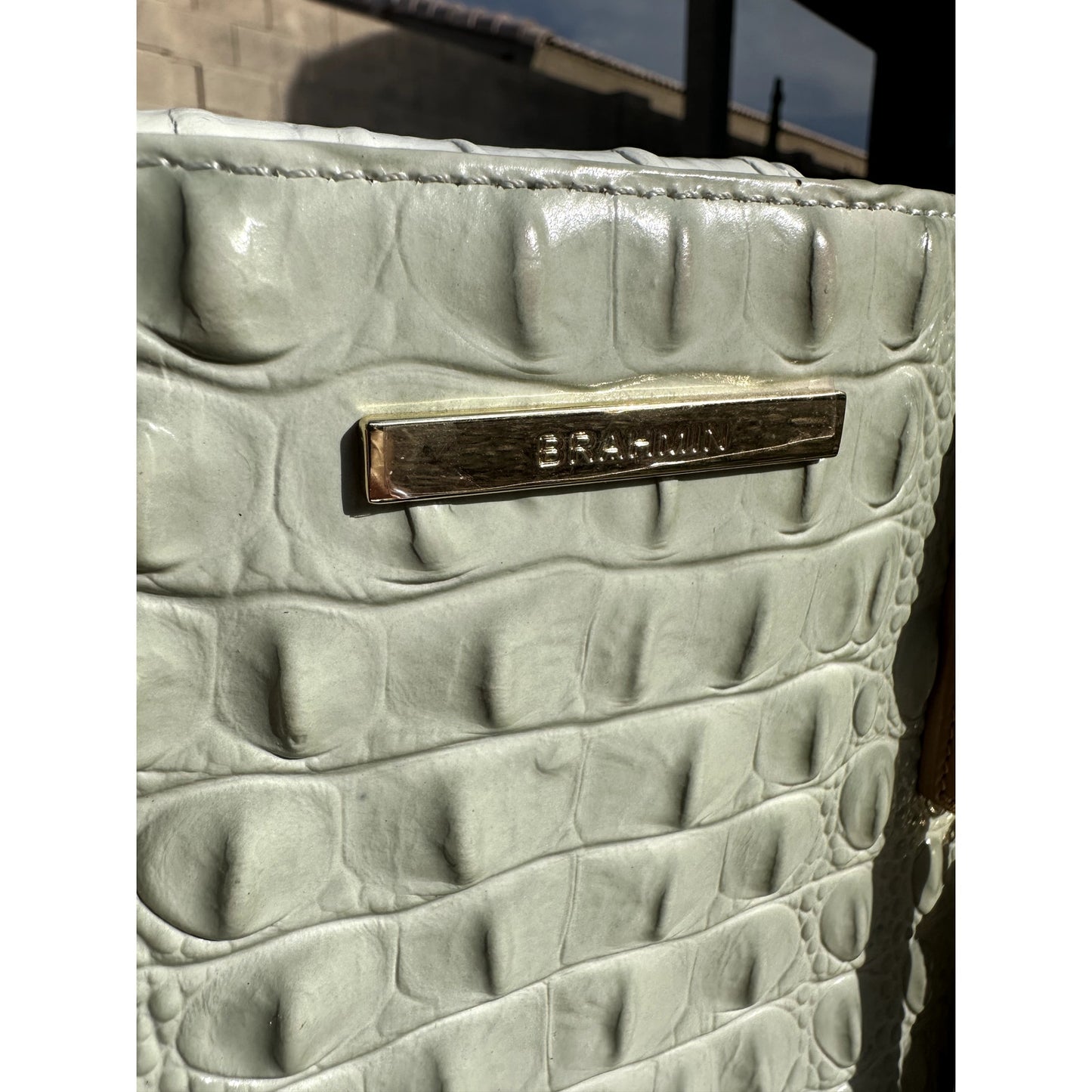 Pristine & Authentic Brahmin Medium Asher Tote – Sea Glass Tri-Texture