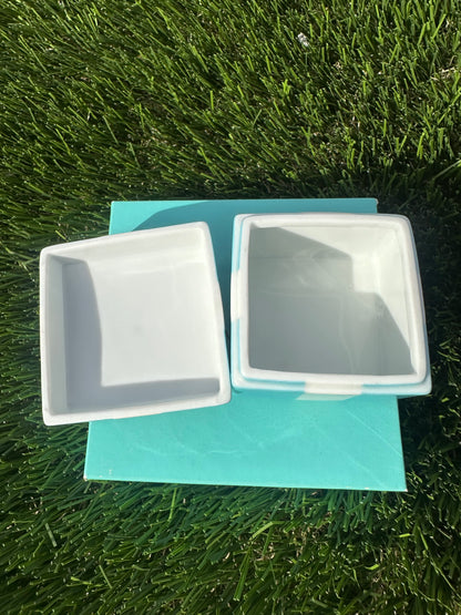 Tiffany Blue Gift Box Trinket 2 Inch Bone China Porcelain