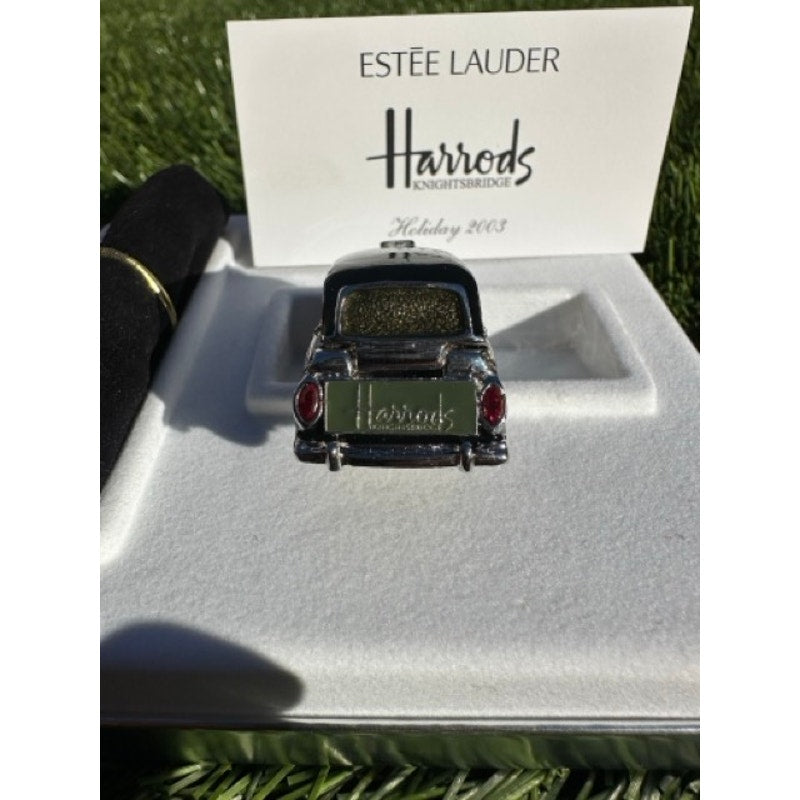 Estee Lauder Pleasures London Taxi Solid Perfume Compact NIB Gold Case + Box