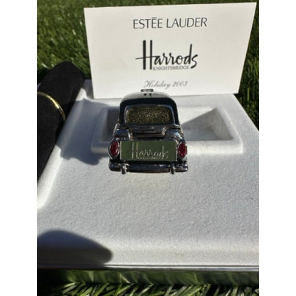 Estee Lauder Pleasures London Taxi Solid Perfume Compact NIB Gold Case + Box