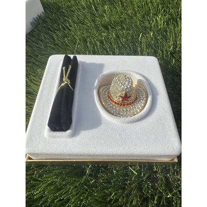 Estee Lauder 'Cowboy Hat' Gold Solid Perfume Compact