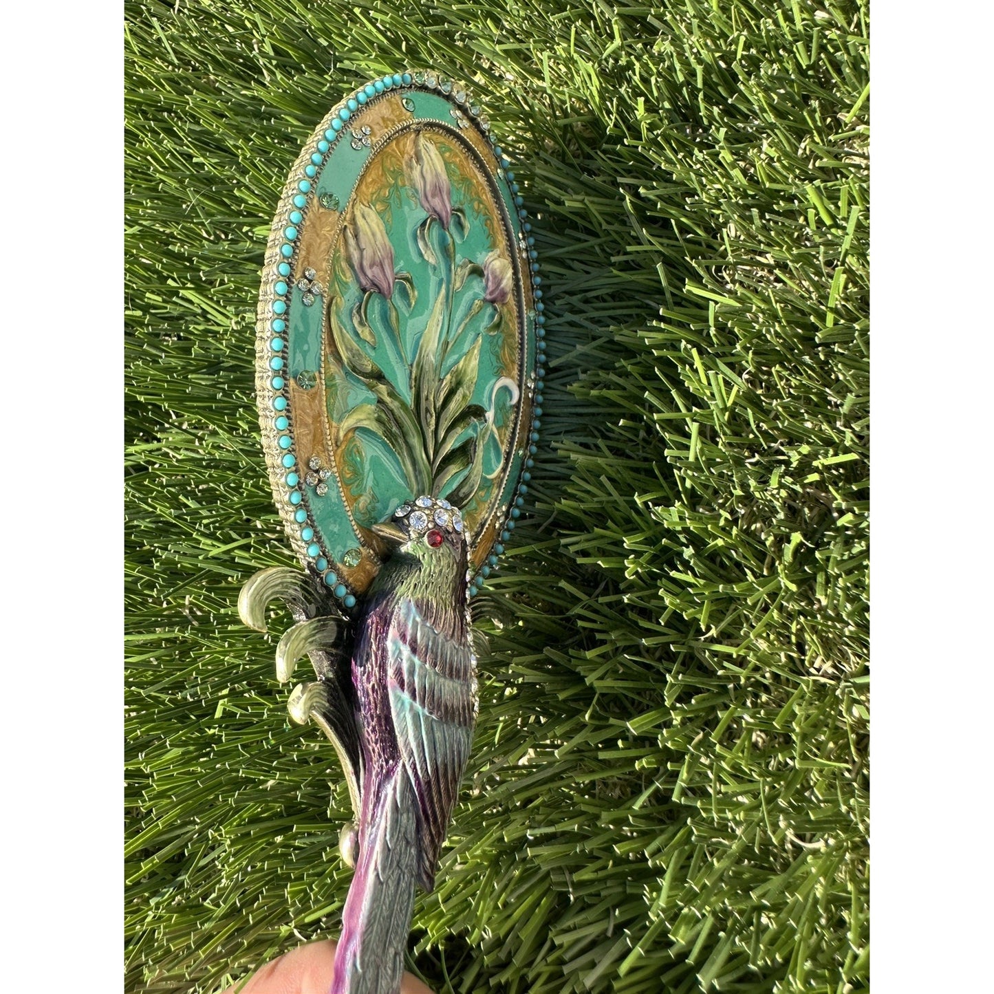 ⭐️ Two's Company Mandalay Austrian Crystal Hand Mirror⭐️