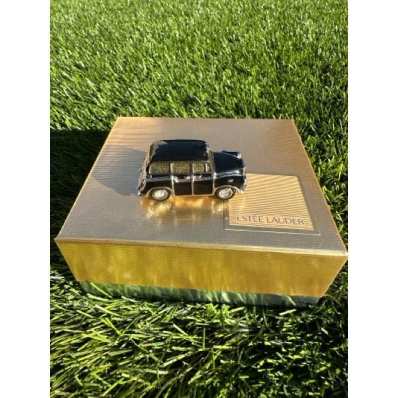 Estee Lauder Pleasures London Taxi Solid Perfume Compact NIB Gold Case + Box