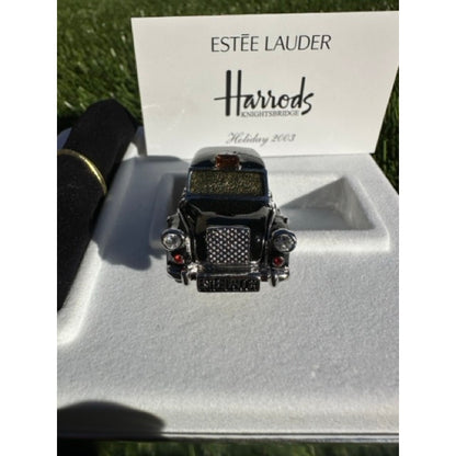 Estee Lauder Pleasures London Taxi Solid Perfume Compact NIB Gold Case + Box