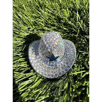 Estee Lauder 'Cowboy Hat' Silver Solid Perfume Compact