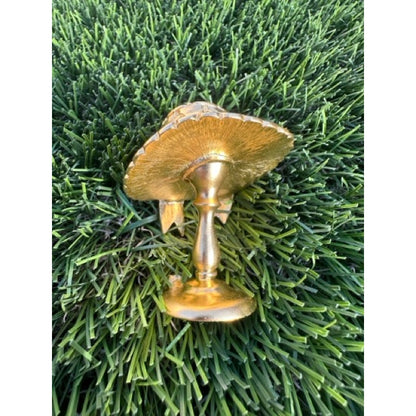 Estee Lauder Goldtone " Sun Bonnet” Compact for solid Pleasures Perfume 2000 BN
