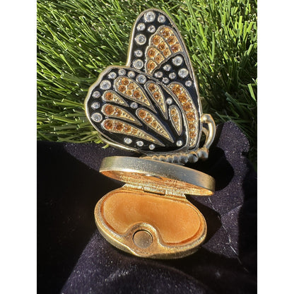 ⭐️Estee Lauder Bejeweled Butterfly 2007 Solid Perfume Compact Beautiful⭐️