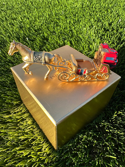 Ultra Rare Estée Lauder One Horse Open Sleigh Perfume Compact / Trinket