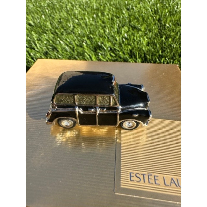Estee Lauder Pleasures London Taxi Solid Perfume Compact NIB Gold Case + Box