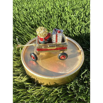 ⭐️Estee Lauder Solid Perfume Compact “Little Red Wagon” MIB Pleasur⭐️