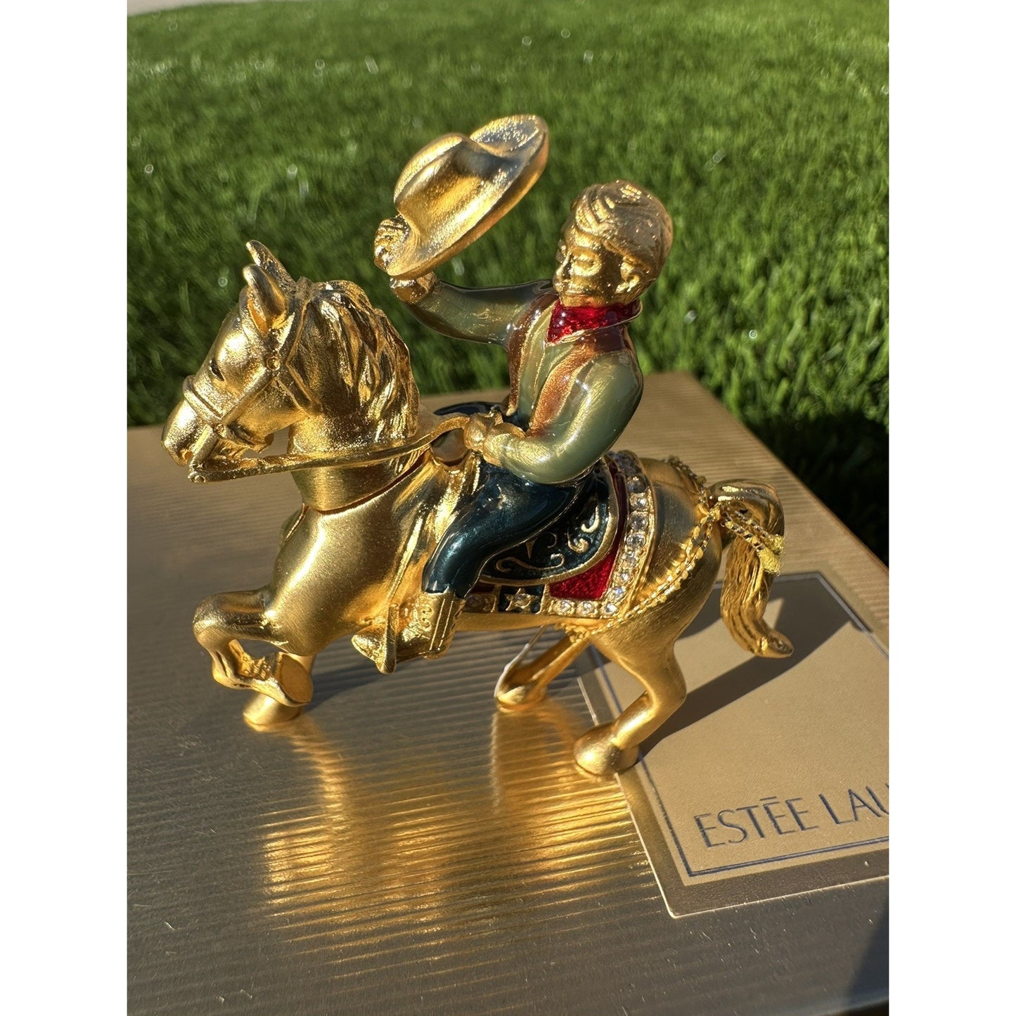 ⭐️Estee Lauder “Rodeo Cowboy” Solid Perfume Compact Equestrian⭐️