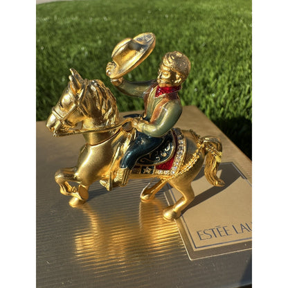 ⭐️Estee Lauder “Rodeo Cowboy” Solid Perfume Compact Equestrian⭐️