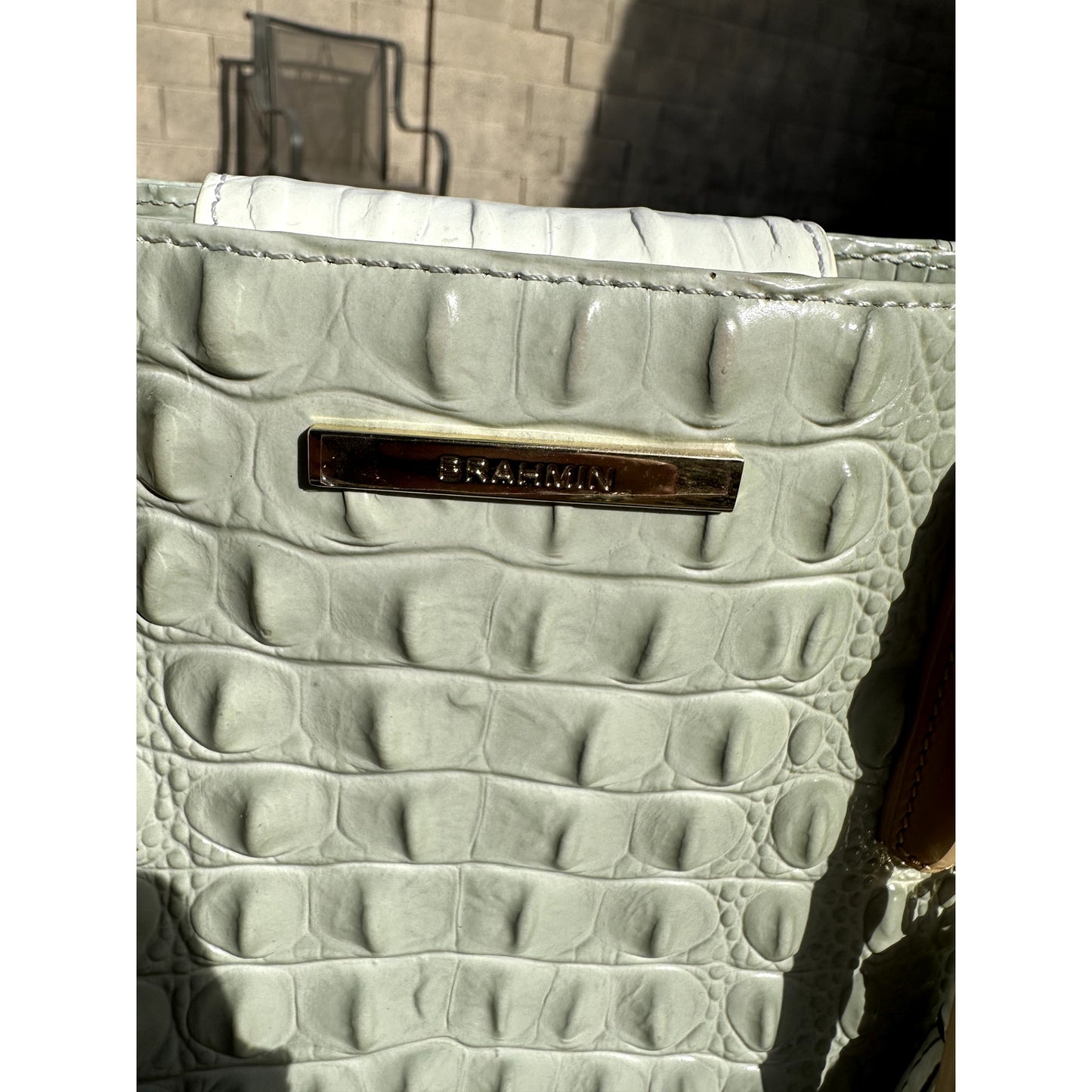 Pristine & Authentic Brahmin Medium Asher Tote – Sea Glass Tri-Texture