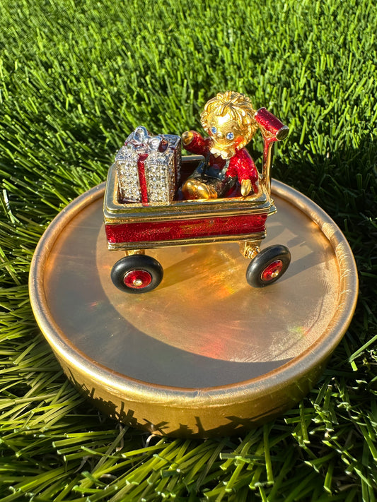 Estée Lauder Little Red Wagon Perfume Compact Trinket