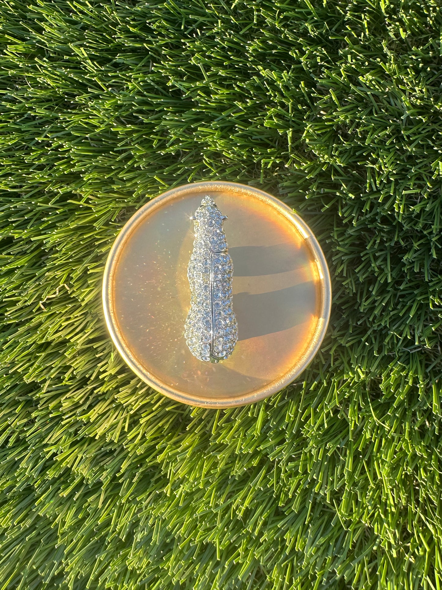 Estée Lauder sparkling Polar Bear Solid Perfume Compact Trinket