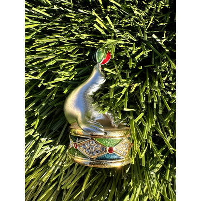 Estee Lauder 'Silver Juggling Seal' Solid Perfume Compact