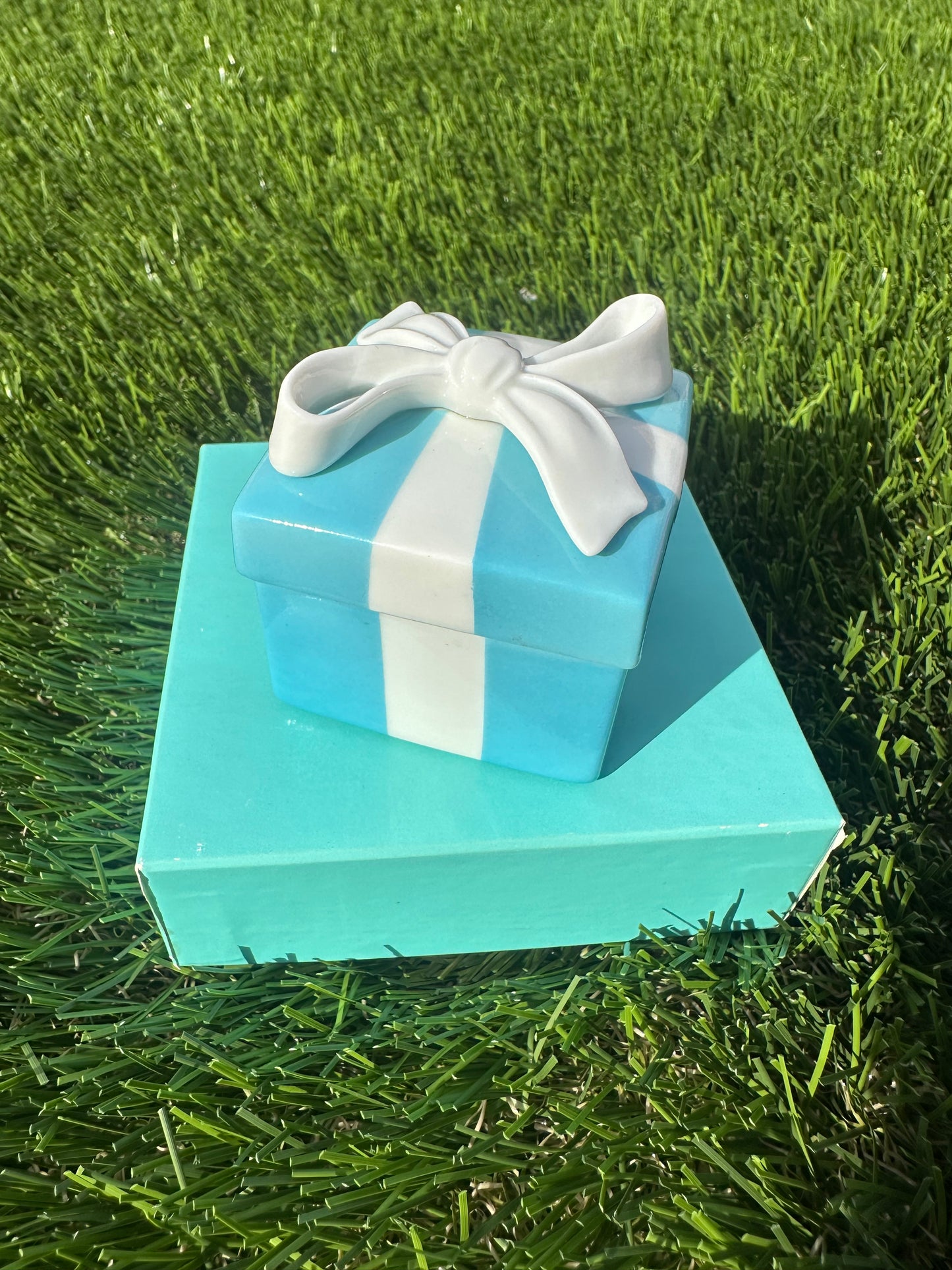 Tiffany Blue Gift Box Trinket 2 Inch Bone China Porcelain