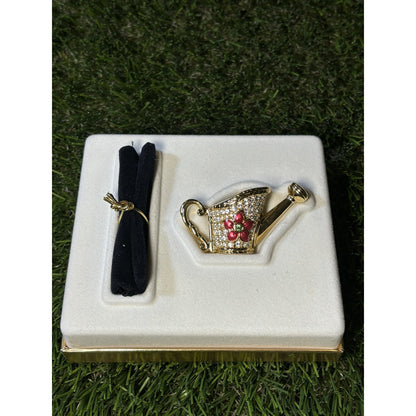 ⭐️Estee Lauder 'Beautiful Watering Can' Solid Perfume Compact SwarovskiVintage⭐️