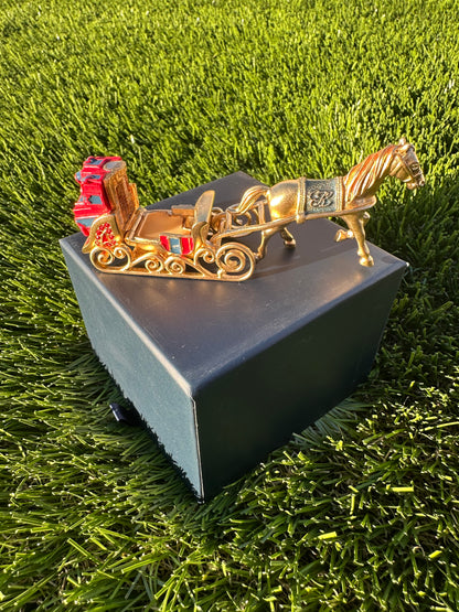 Ultra Rare Estée Lauder One Horse Open Sleigh Perfume Compact / Trinket