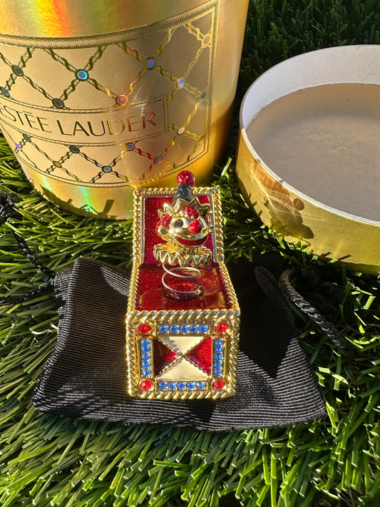 RARE Estée Lauder Jack in the Box Perfume Compact Trinket
