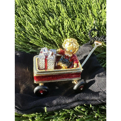 ⭐️Estee Lauder Solid Perfume Compact “Little Red Wagon” MIB Pleasur⭐️