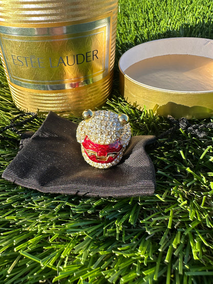 Vintage Estée Lauder Crystal Teddy Bear Perfume Compact / Trinket