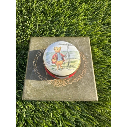 Crummles Beatrix Potter Enamel Trinket Box - Pigling Bland at Signpost - Boxed