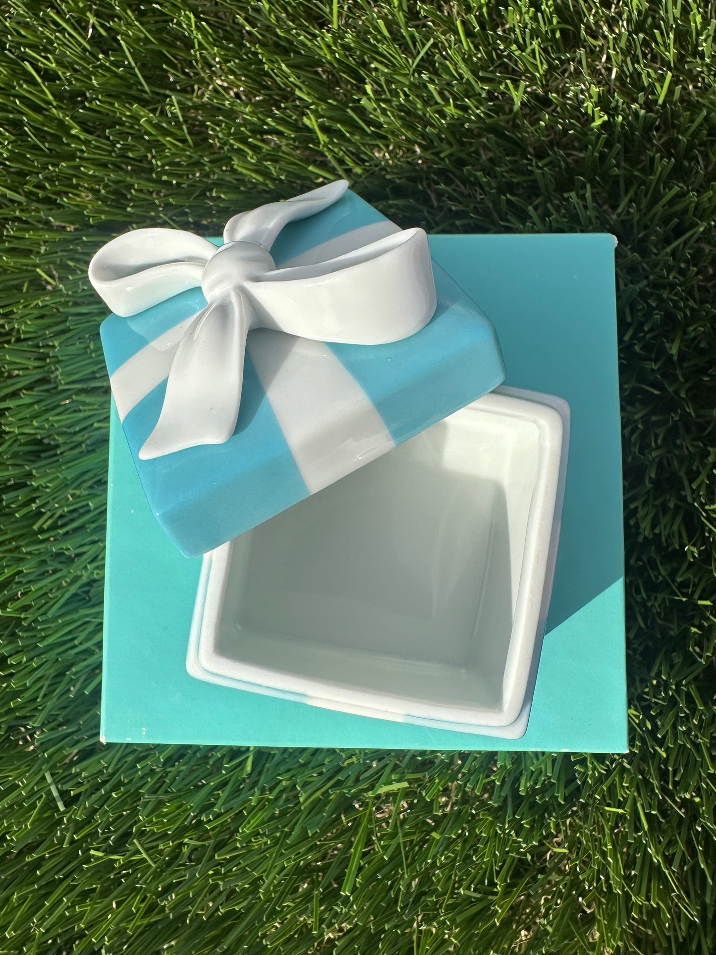 Tiffany Blue Gift Box Trinket 2 Inch Bone China Porcelain