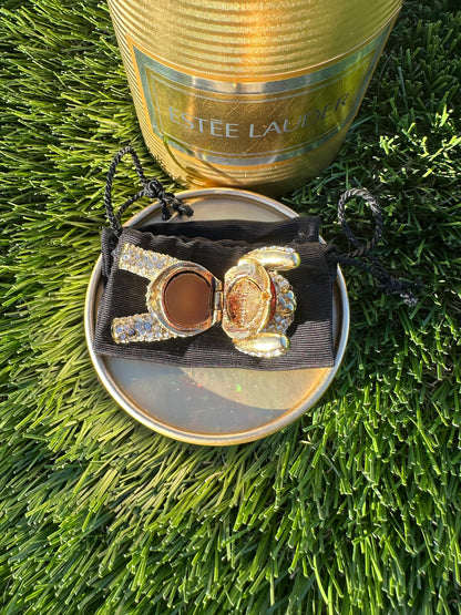 Vintage Estée Lauder Crystal Teddy Bear Perfume Compact / Trinket
