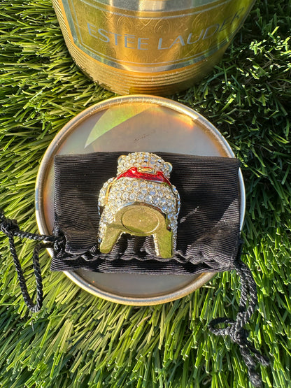 Vintage Estée Lauder Crystal Teddy Bear Perfume Compact / Trinket