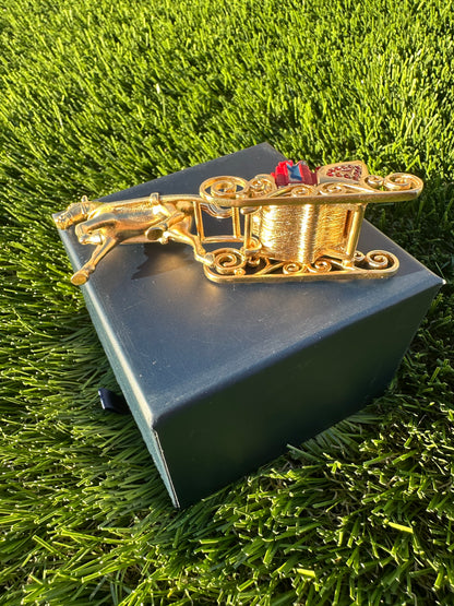 Ultra Rare Estée Lauder One Horse Open Sleigh Perfume Compact / Trinket