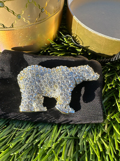 Estée Lauder sparkling Polar Bear Solid Perfume Compact Trinket