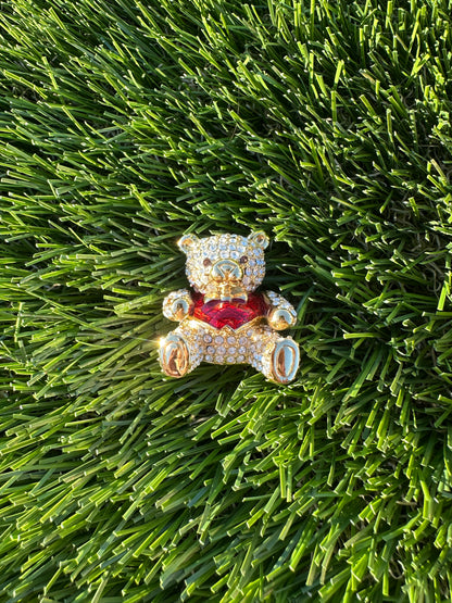 Vintage Estée Lauder Crystal Teddy Bear Perfume Compact / Trinket