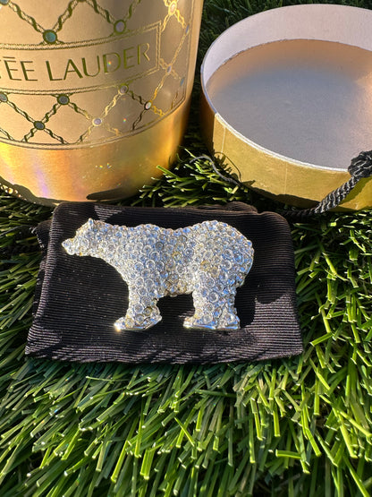 Estée Lauder sparkling Polar Bear Solid Perfume Compact Trinket
