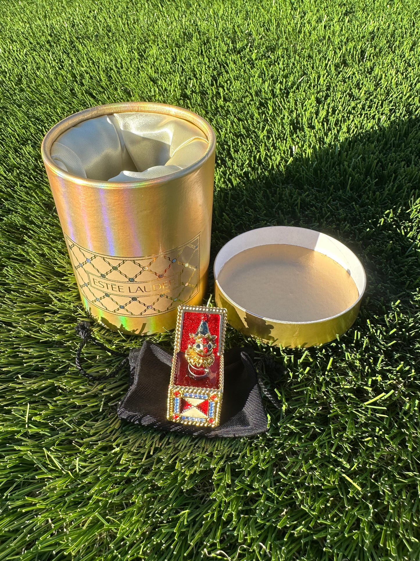 RARE Estée Lauder Jack in the Box Perfume Compact Trinket