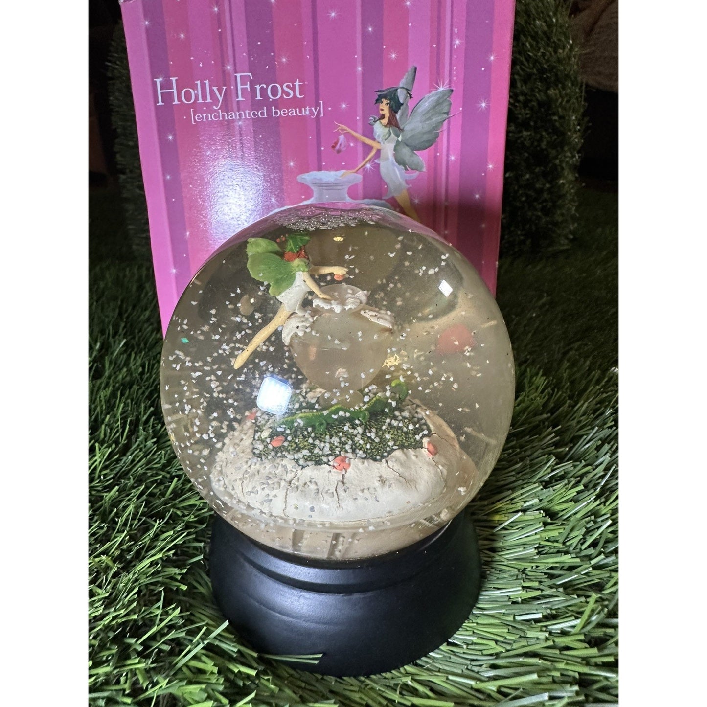 Vintage Nordstrom Exclusive Holiday 2002 Holly Frost Enchanted Beauty Snow Globe