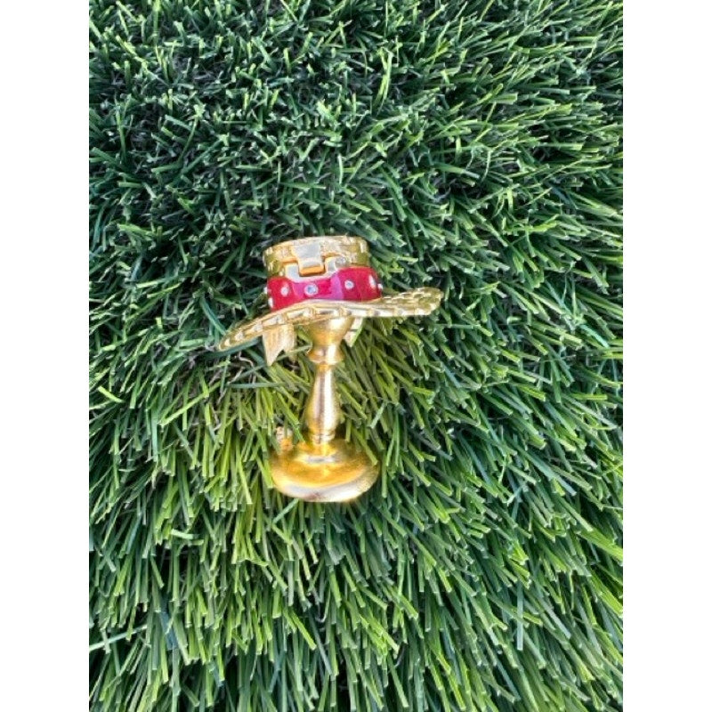 Estee Lauder Goldtone " Sun Bonnet” Compact for solid Pleasures Perfume 2000 BN