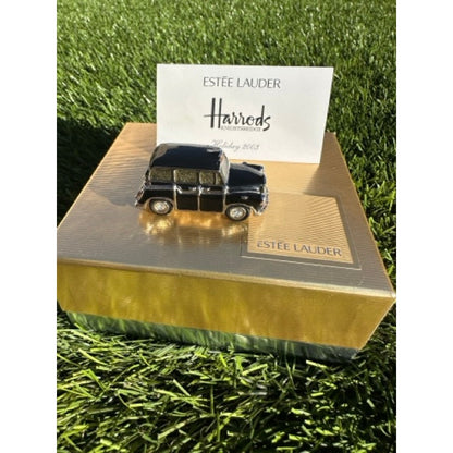 Estee Lauder Pleasures London Taxi Solid Perfume Compact NIB Gold Case + Box