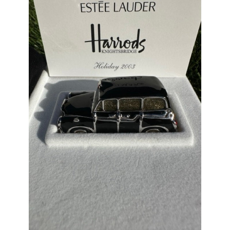 Estee Lauder Pleasures London Taxi Solid Perfume Compact NIB Gold Case + Box