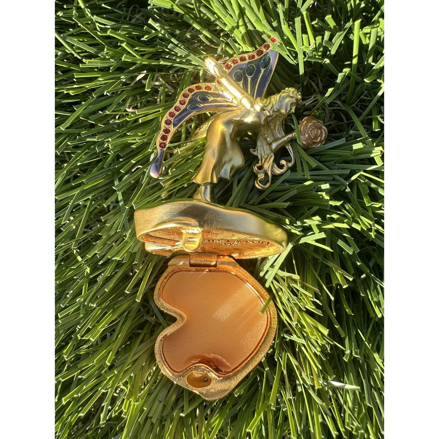 ⭐️Estee Lauder PLEASURES "ENCHANTED FAIRY" Solid Perfume Compact with Pouch⭐️