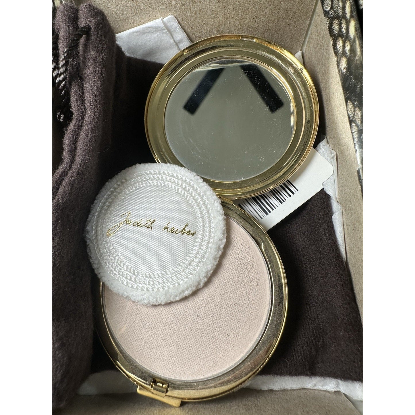 NIB Judith Leiber Swarovski Crystal Floral Minaudiere Set Purse Compact Mirror