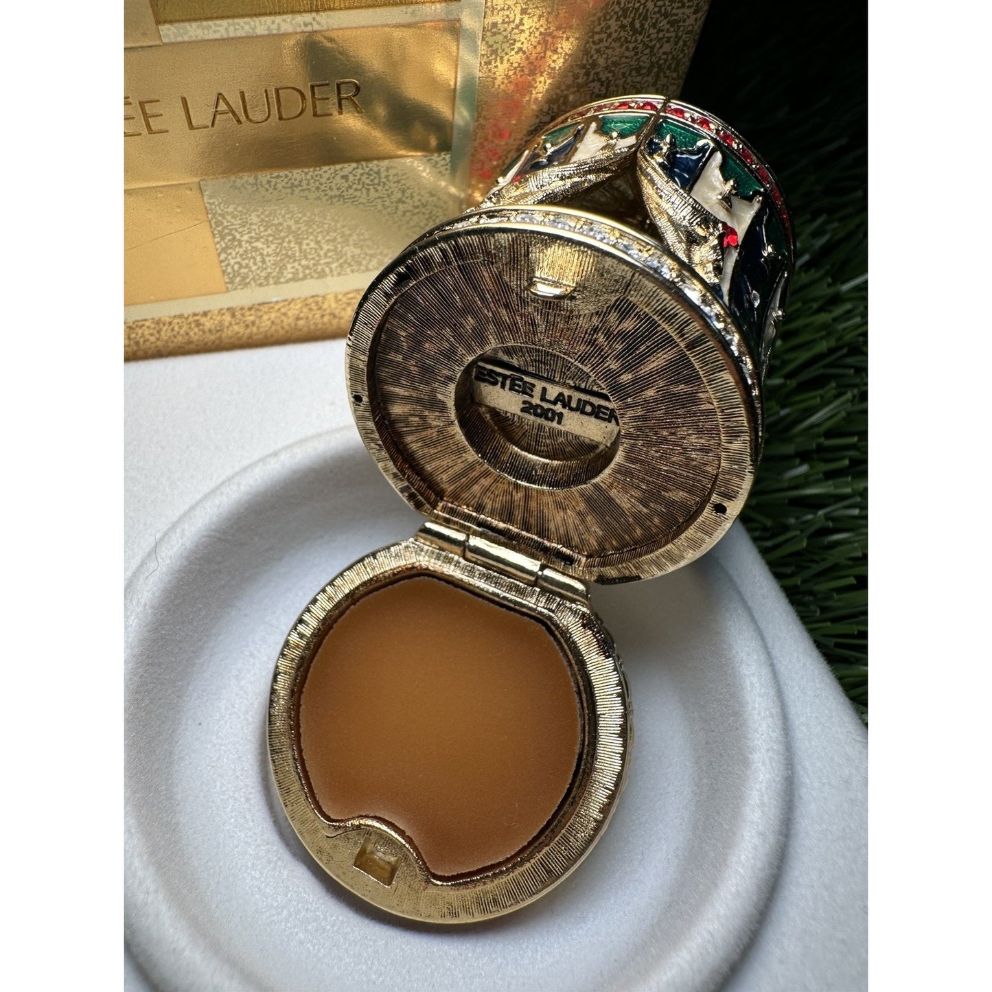 Estée Lauder Beautiful Circus Tent Solid Perfume Compact 2001 w/ Box