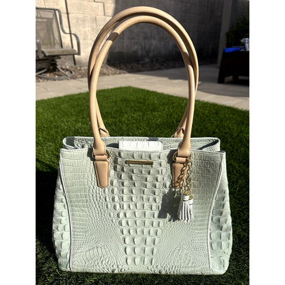 Pristine & Authentic Brahmin Medium Asher Tote – Sea Glass Tri-Texture